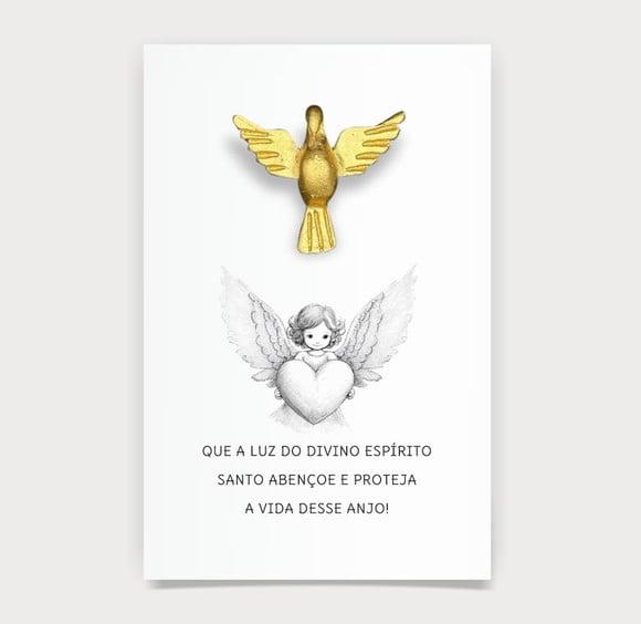 Cartão Maternidade Person, c/ Aplique Divino Espírito Santo