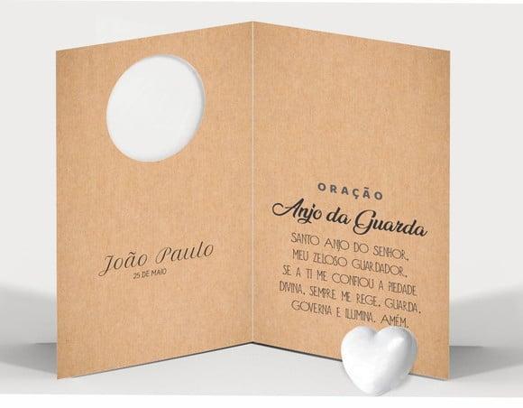 Cartão Maternidade Person. c/ Aplique Mini Coração Branco