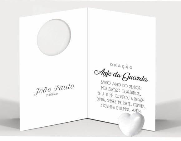 Cartão Maternidade Person. c/ Aplique Mini Coração Branco