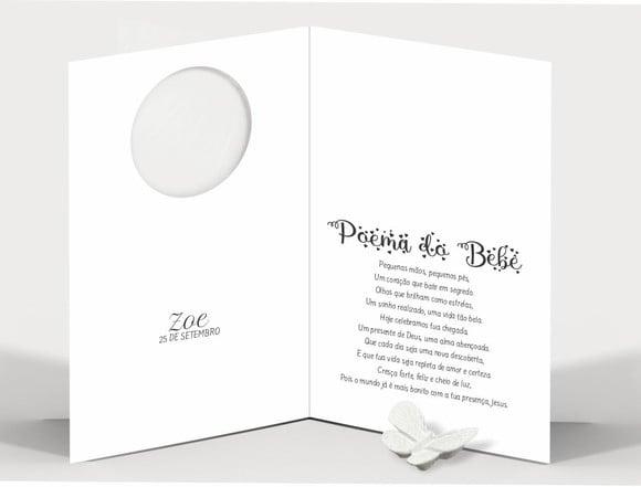 Cartão Maternidade Personalizado c/ Aplique Borboleta.