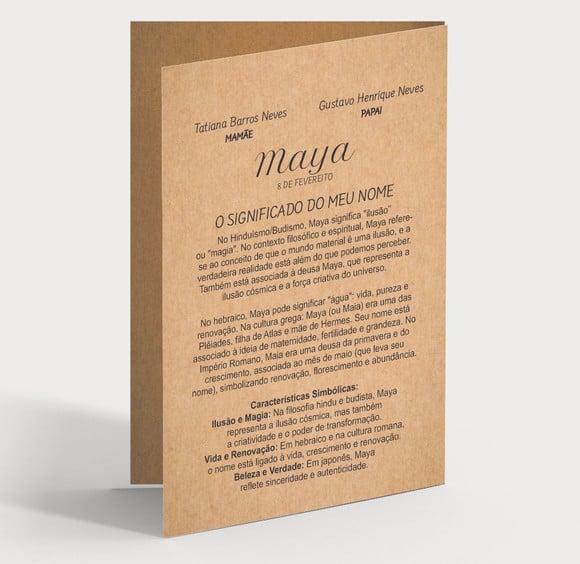 Cartão Maternidade Personalizado c/ Aplique Mini Flor Branca