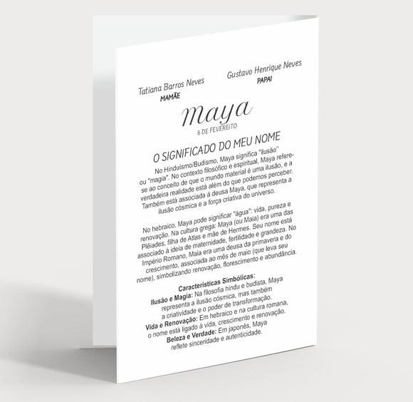 Cartão Maternidade Personalizado c/ Aplique Mini Flor Branca