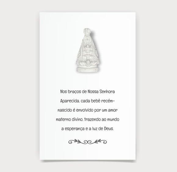 Cartão Maternidade Personalizado c/ Aplique Nsra. Aparecida.