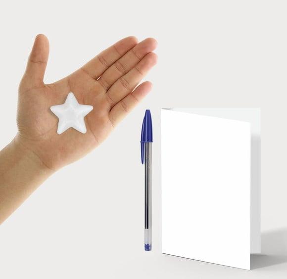 Cartão Maternidade Personalizado c/ Aplique Sabonete Estrela