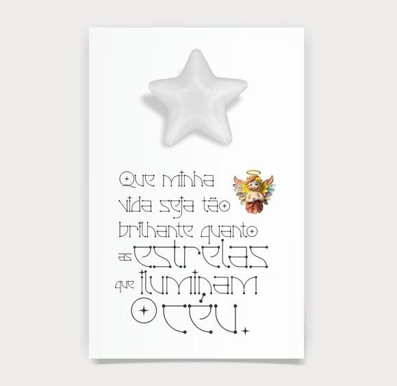 Cartão Maternidade Personalizado c/ Aplique Sabonete Estrela