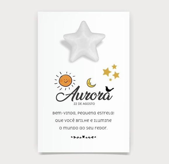Cartão Maternidade Personalizado c/ Aplique Sabonete Estrela