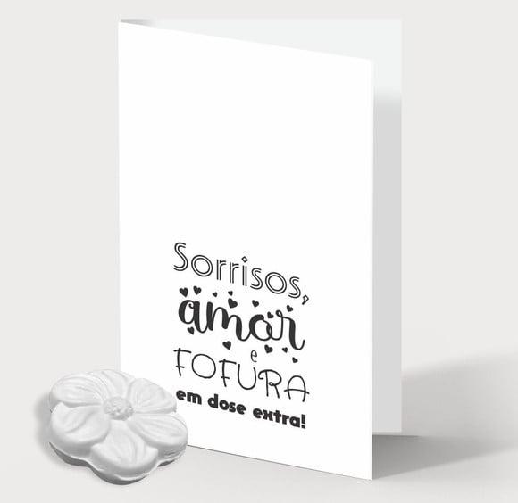 Cartão Maternidade Personalizado c/ Aplique Sabonete Flor