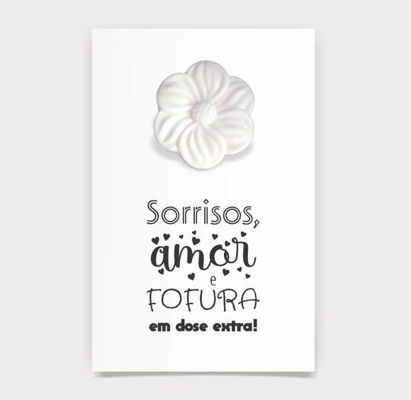 Cartão Maternidade Personalizado c/ Aplique Sabonete Flor