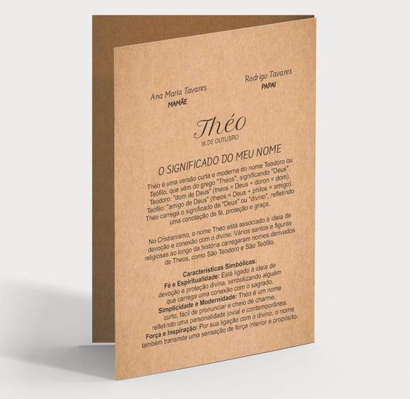 Cartão Maternidade Personalizado c/ Aplique Sabonete Estrela