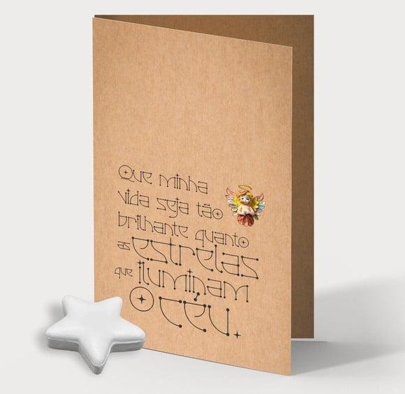 Cartão Maternidade Personalizado c/ Aplique Sabonete Estrela