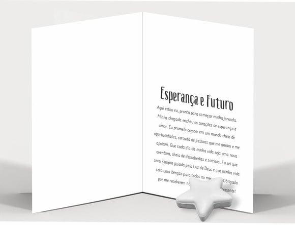 Cartão Maternidade Personalizado c/ Aplique Sabonete Estrela