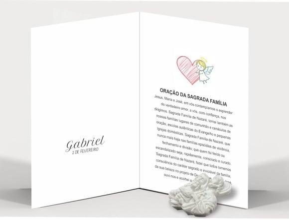 Cartão Maternidade Personalizado c/ Aplique Sagrada Família.