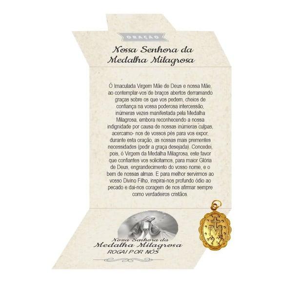 Cartão Person. + Medalhinha De N. Sra. Da Medalha Milagrosa