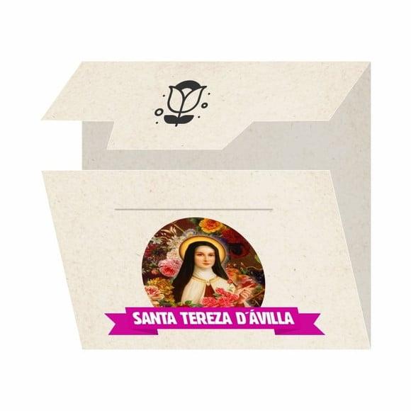 Cartão Person. + Medalhinha de Santa Terezinha das Rosas