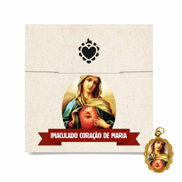 Cartão Person. + Medalhinha do Imaculado Coração de Maria