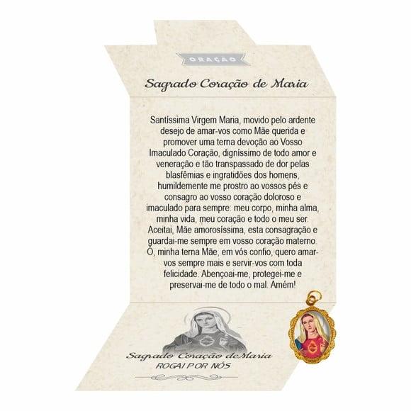 Cartão Person. + Medalhinha do Sagrado Coração de Maria