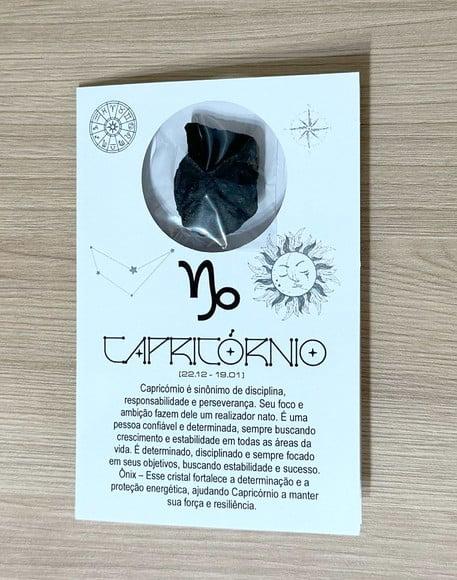 Cartão Person. Capricórnio + Ônix. Pct c/ 12 Kits.