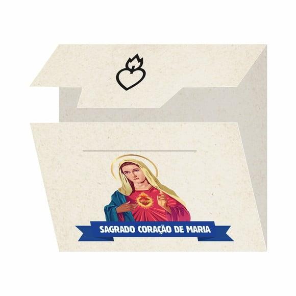 Cartão Person. + Medalhinha do Sagrado Coração de Maria