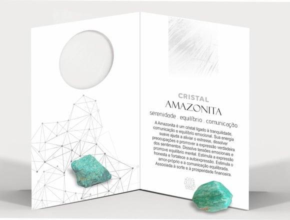 Cartão Person. Signo Virgem + Amazonita. Pct c/ 12 Kits.