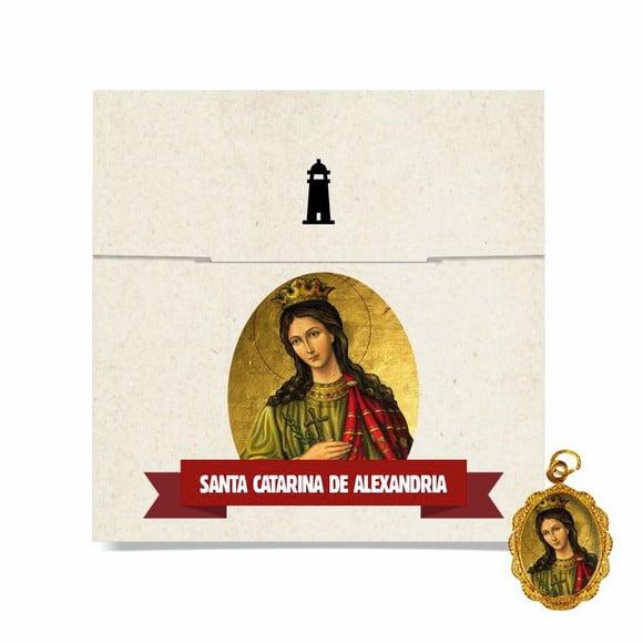 Cartão Personaliz. + Medalhinha Santa Catarina de Alexandria