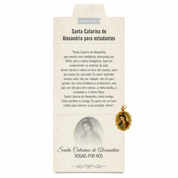 Cartão Personaliz. + Medalhinha Santa Catarina de Alexandria