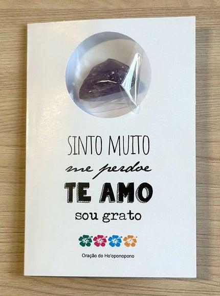 Cartão Personalizado + Cristal Ametista. Pct c/ 12 Kits.