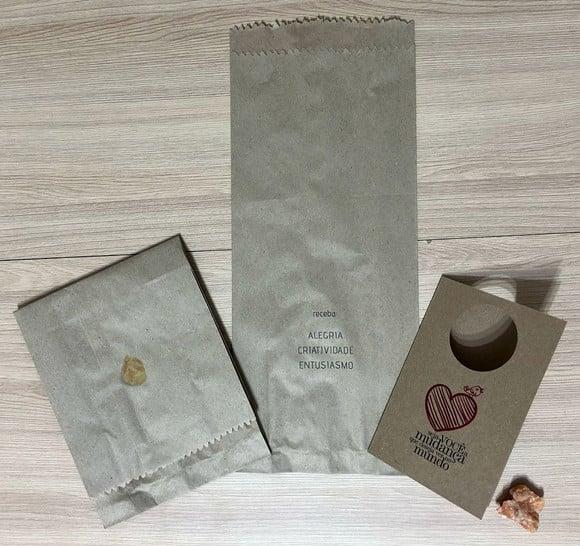 Cartão Personalizado + Cristal Calcita Laranja. Pct C/12kits