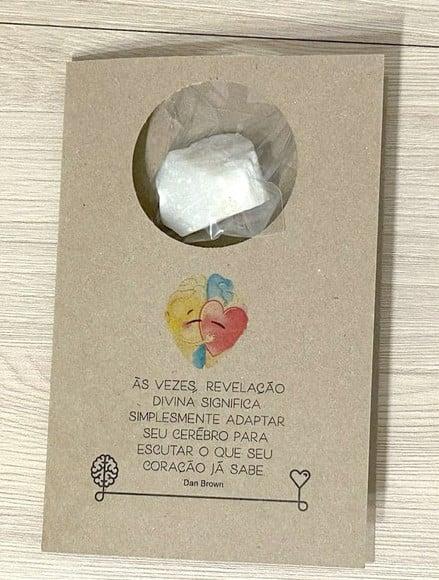 Cartão Personalizado + Cristal Dolomita. Pct c/ 12 Kits.