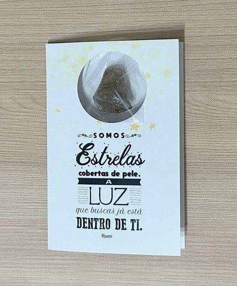 Cartão Personalizado + Cristal Citrino. Pct c/ 12 Kits.