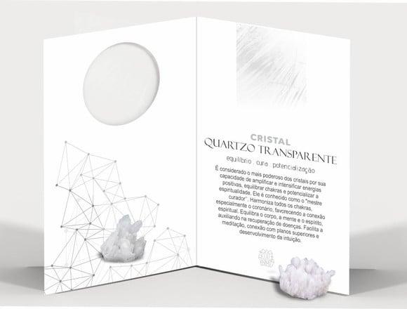 Cartão Personalizado + Cristal Mini Drusa. Kit C/12