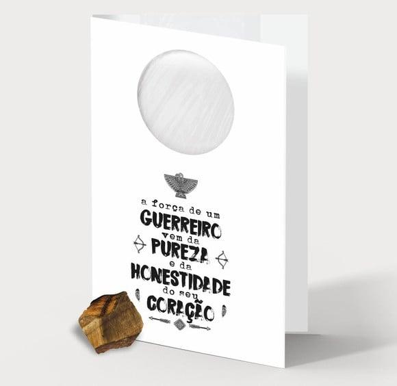 Cartão Personalizado + Cristal Olho de Tigre. Pct c/ 12 Kits