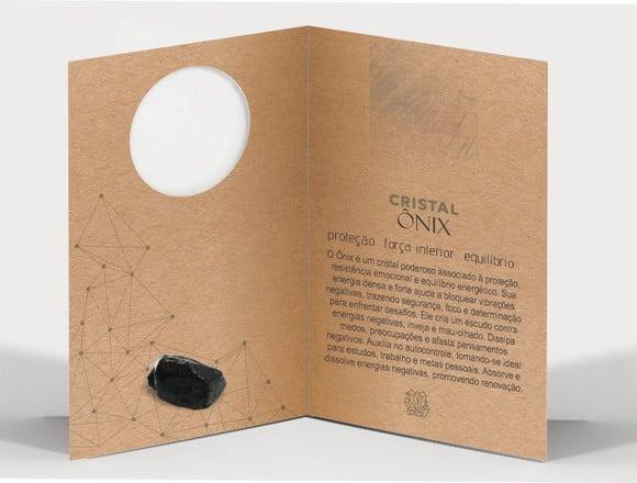 Cartão Personalizado + Cristal Ônix. Pct c/ 12 Kits.