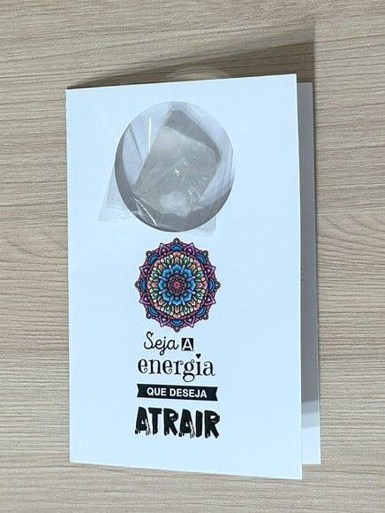 Cartão Personalizado + Cristal Transparente. Pct c/ 12 Kits.