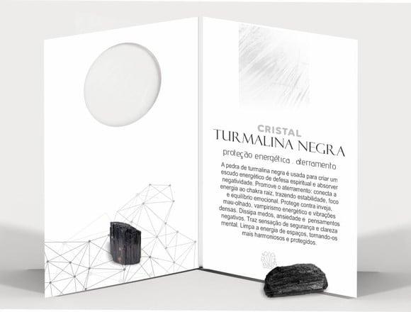 Cartão Personalizado + Cristal Turmalina Negra. Pct C/12kits