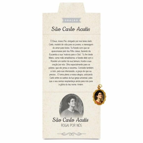 Cartão Personalizado + Medalhinha de Carlo Acutis