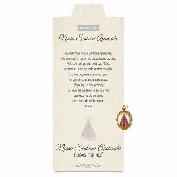 Cartão personalizado + medalhinha de N. Sra. Aparecida