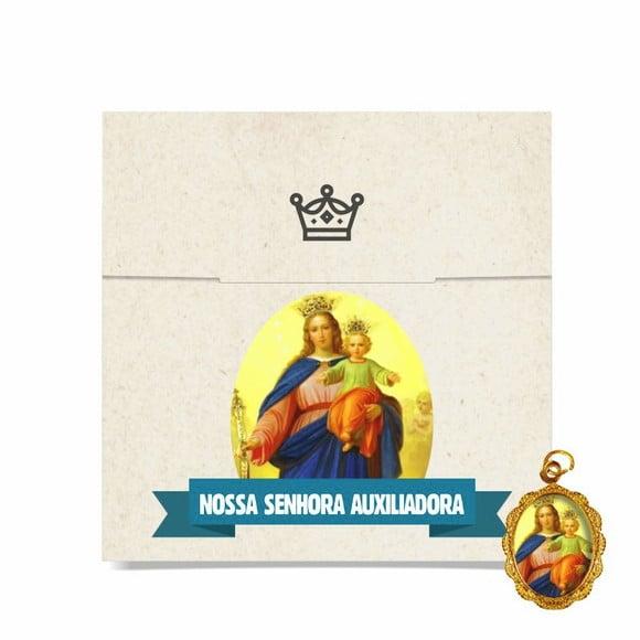 Cartão personalizado + medalhinha de N. Sra. Auxiliadora