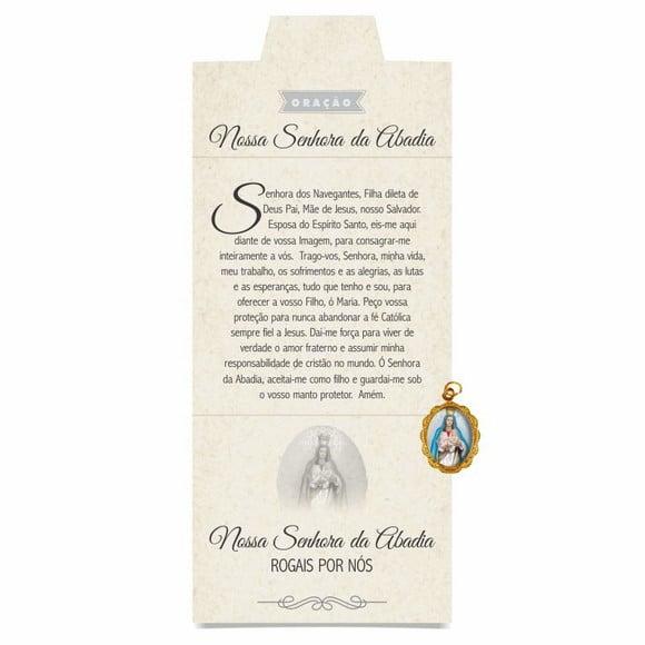 Cartão personalizado + medalhinha de N. Sra. da Abadia