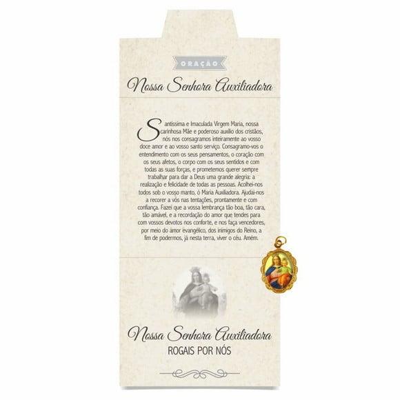 Cartão personalizado + medalhinha de N. Sra. Auxiliadora