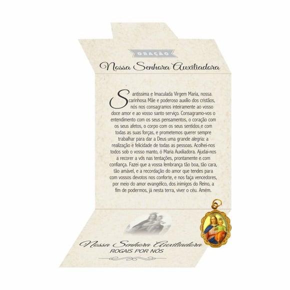 Cartão personalizado + medalhinha de N. Sra. Auxiliadora