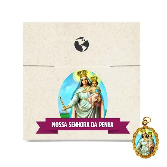 Cartão Personalizado + Medalhinha De N. Sra. Da Penha