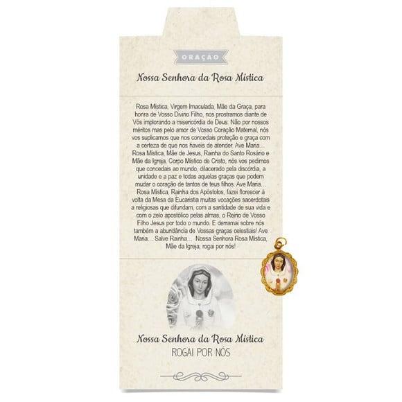 Cartão Personalizado + Medalhinha de N. Sra. da Rosa Mística