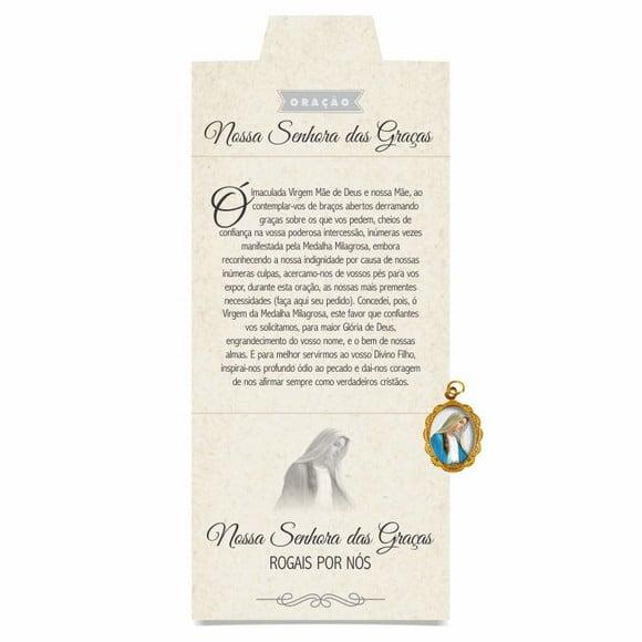 Cartão personalizado + medalhinha de N. Sra. das Graças