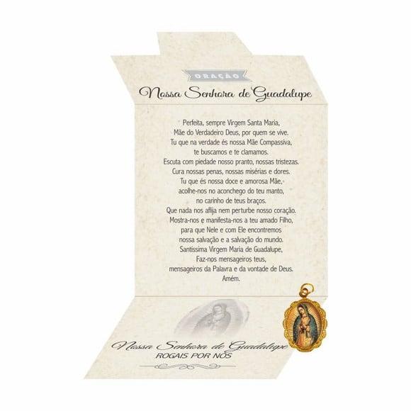 Cartão personalizado + medalhinha de N. Sra. de Guadalupe