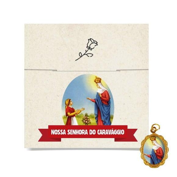 Cartão Personalizado + Medalhinha de N. Sra. do Caravággio