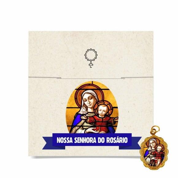 Cartão personalizado + medalhinha de N. Sra. do Rosário