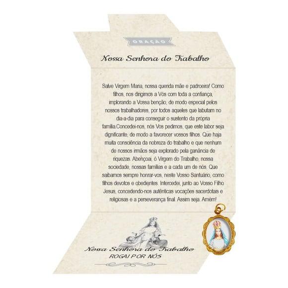 Cartão Personalizado + Medalhinha de N. Sra. do Trabalho