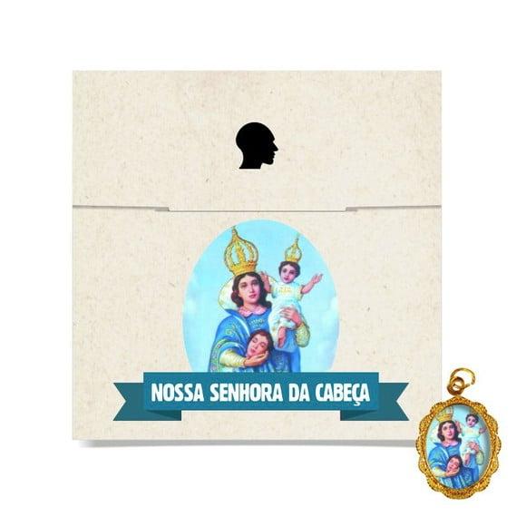 Cartão Personalizado + Medalhinha De Nossa Senhora Da Cabeça