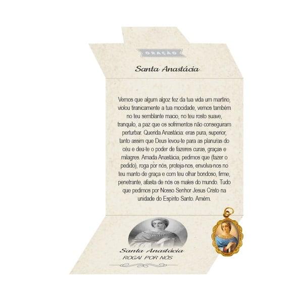 Cartão Personalizado + Medalhinha de Santa Anastácia