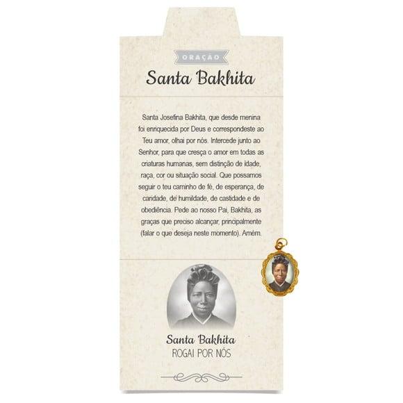 Cartão Personalizado + Medalhinha de Santa Bakhita